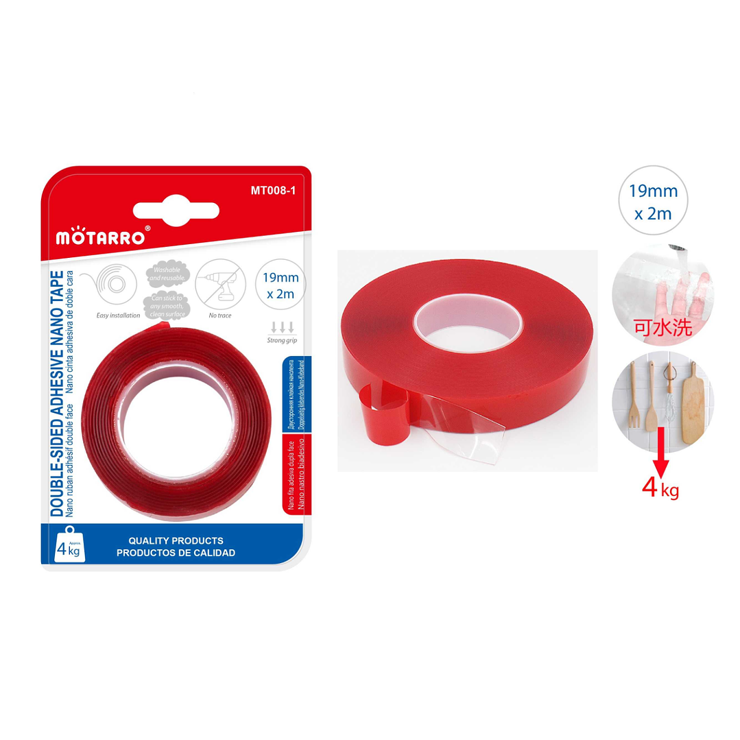 Cinta Adhesiva De Doble Cara Rojo 1