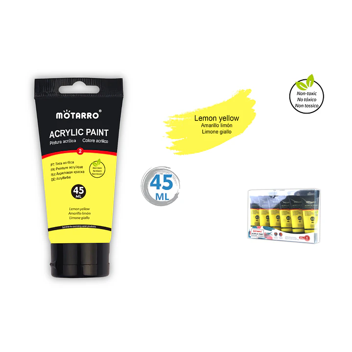 Pintura Acrílica Amarillo Limón 45 ML 1