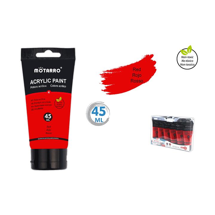 Pintura Acrílica Rojo 45 ML 1