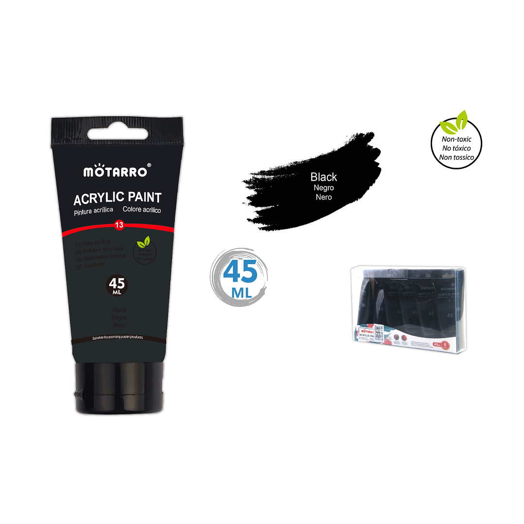 Pintura Acrílica Negro 45 ML 1