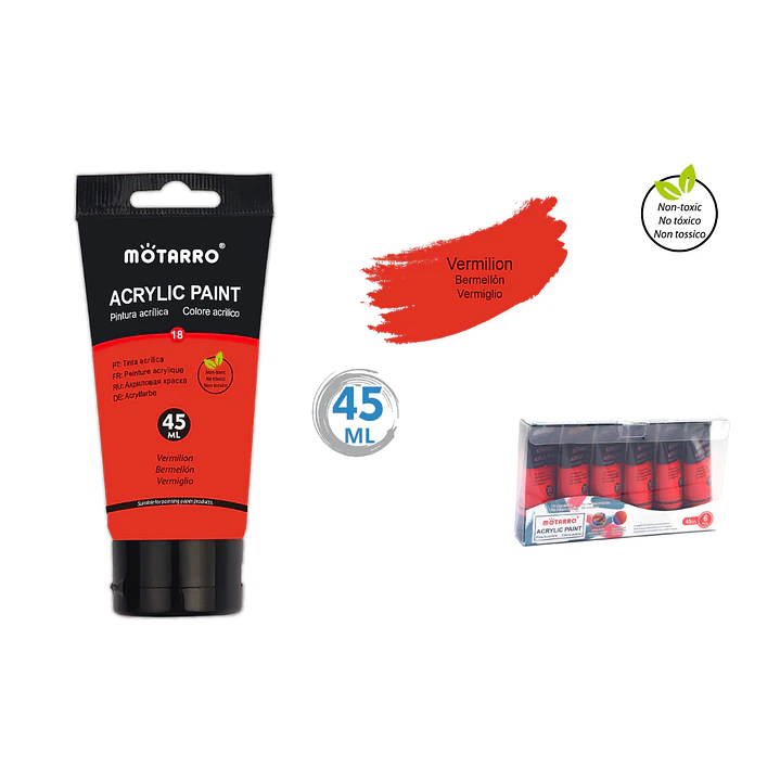 Pintura Acrílica Bermellon 45 ML 1