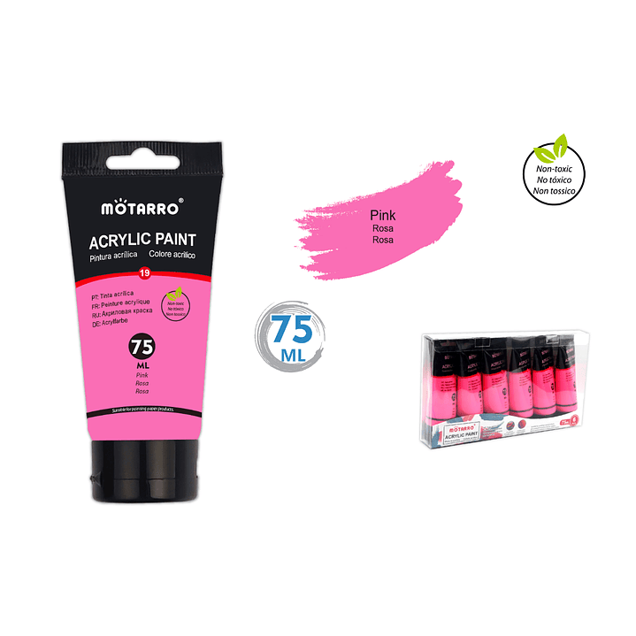 Pintura Acrílica Rosa 75 ML 1