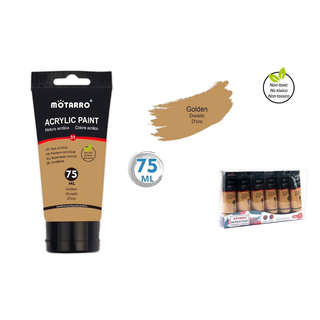 Pintura Acrílica Dorado 75 ML 1