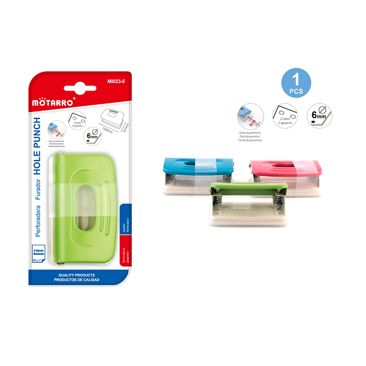 Perforador 2 Hojuelas 6 Mm 1