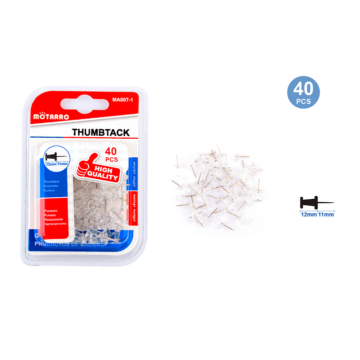 Chinche Transparente 40 Pcs 1