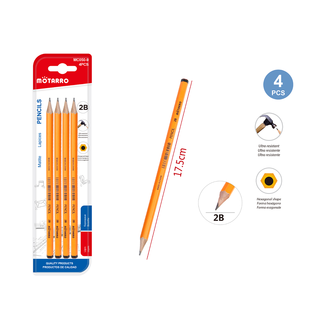 Set Lápices Grafito 2B 4pcs 1