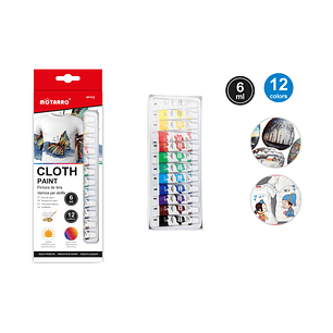 Pintura De Tela 12 Pcs 6 Ml