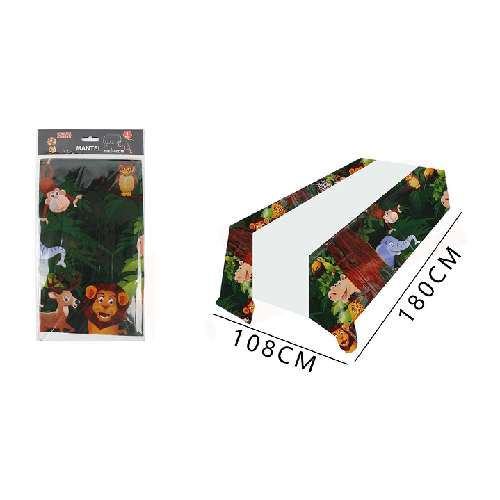 Mantel Plástico Diseño Selva 108x180cm 1