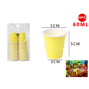 Set De Vasos Plásticos Amarillo 30pcs