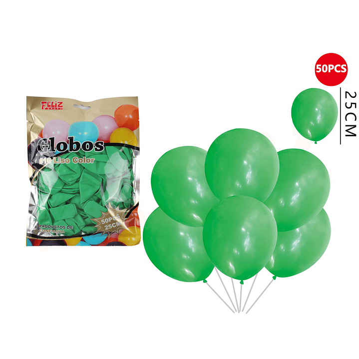 Globos Verde Oscuro 25 Cm 50 Pcs 1