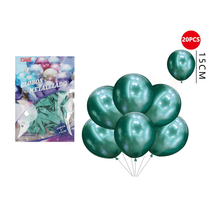 Globos Metalizados Verde Oscuro 20 Pcs 1