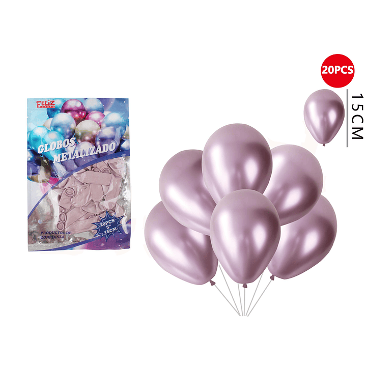 Globos Metalizados Lila 20 Pcs 1