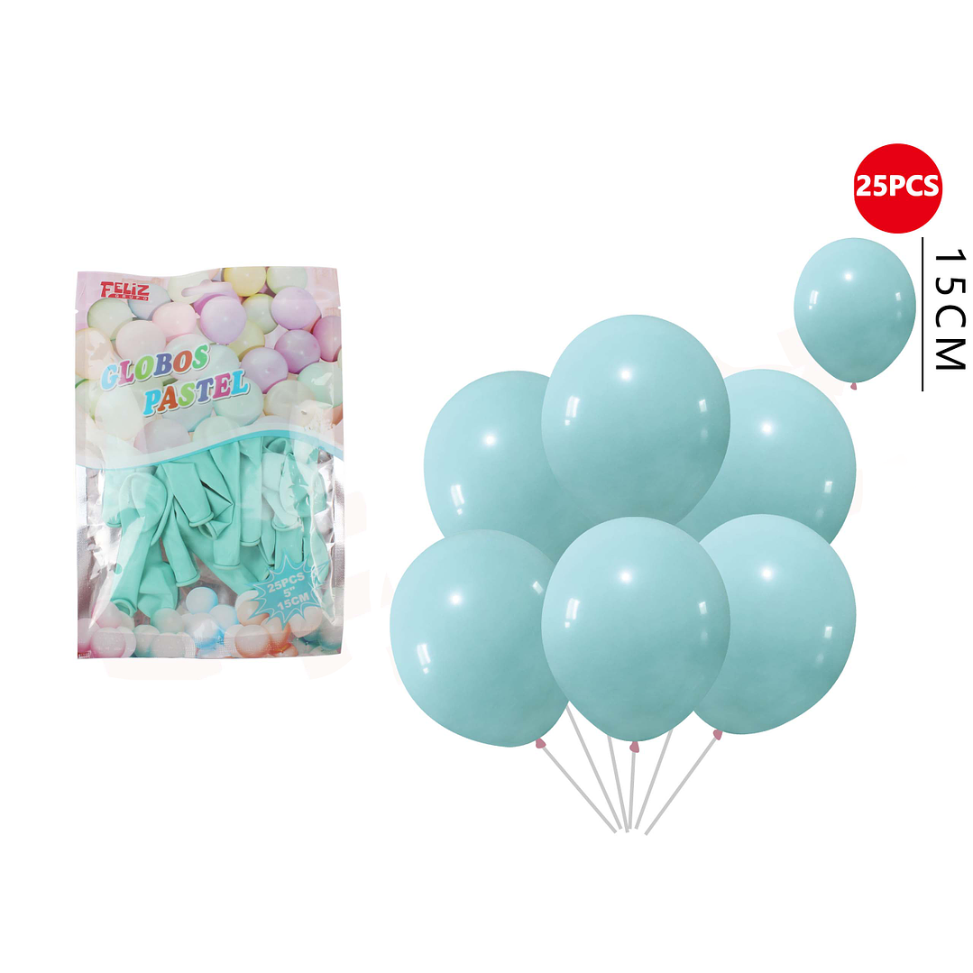 Globos Pastel Celeste 25pcs 1