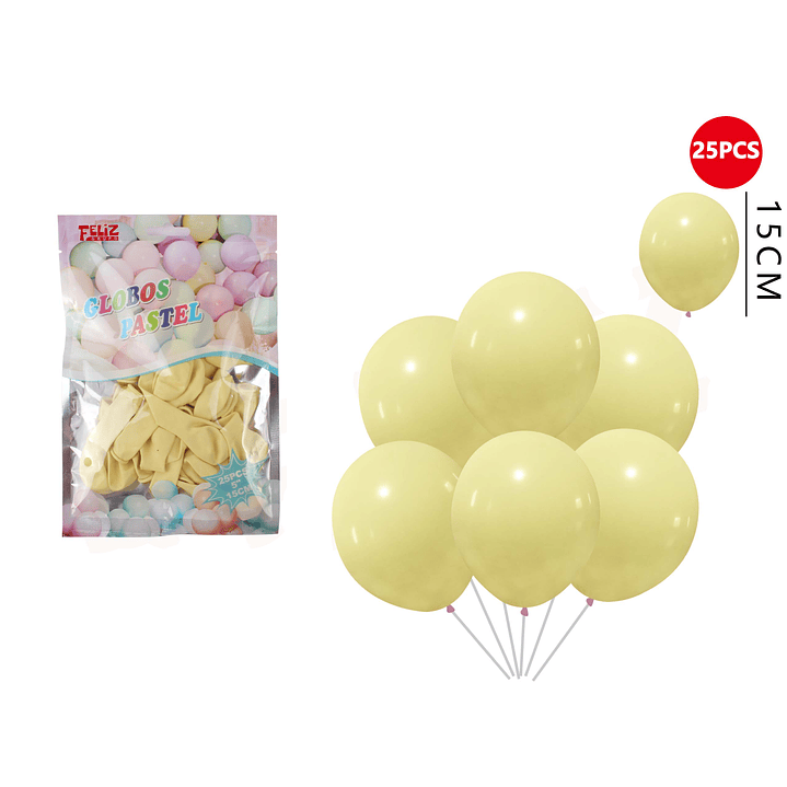 Globos Pastel Amarillo 25pcs 1