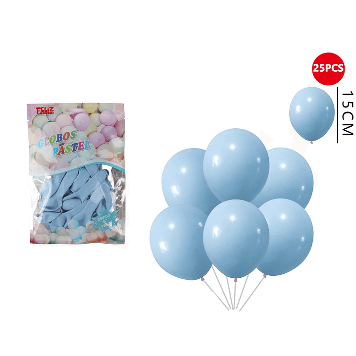Globos Pastel Azul 25 Pcs 1
