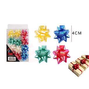 Lazo Regalo Estrella Tornasol 3.5cm 12pcs