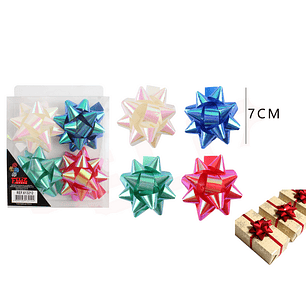 Lazo Regalo Estrella Tornasol 7cm (Colores Surtidos)