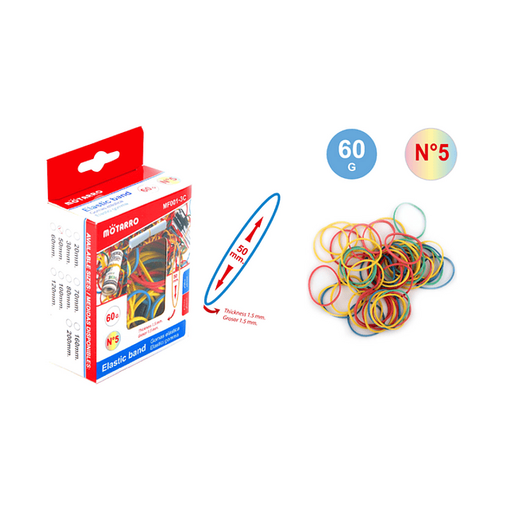 Elásticos Multicolor Grosor 1,5 mm 1