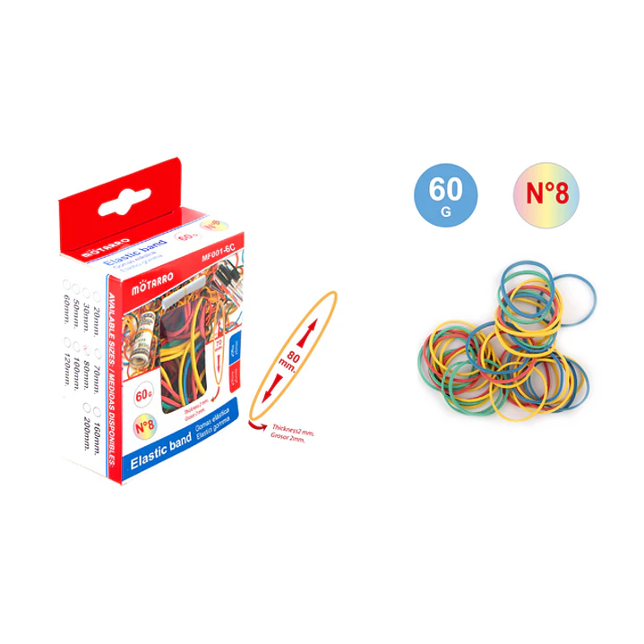 Elásticos Multicolor Grosor 2x80 mm 1