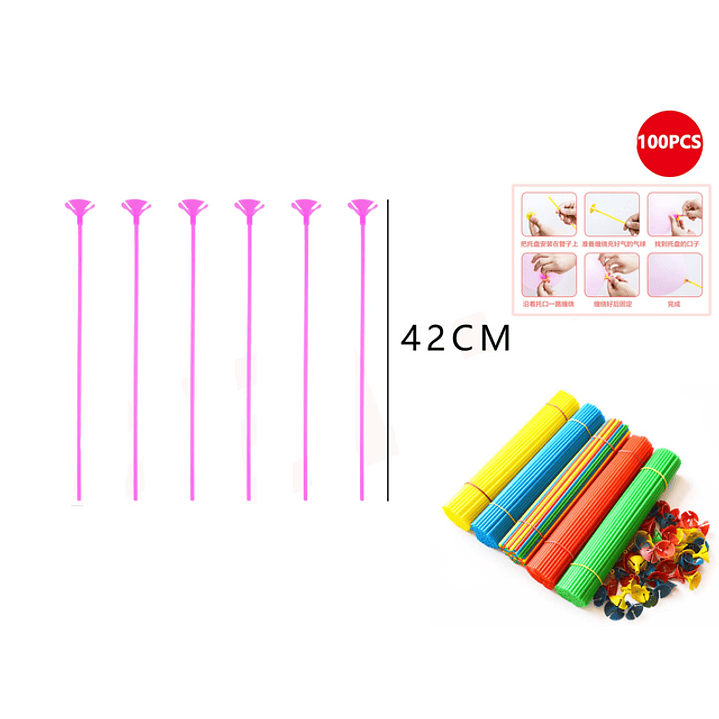 Palito Para Globos Fucsia 42 cm 1