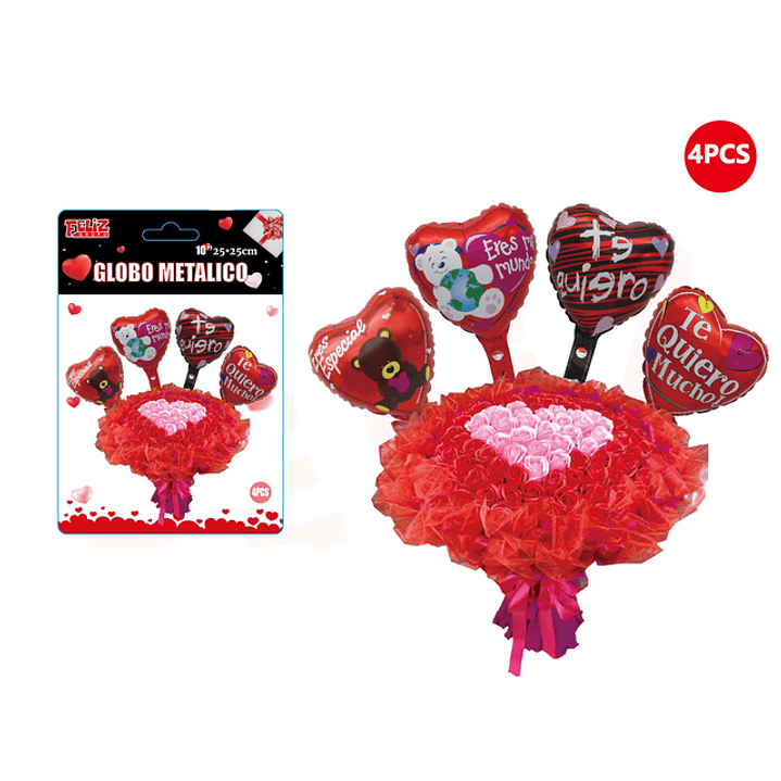 Globo Metálico Frases con Ositos 4 pcs 1