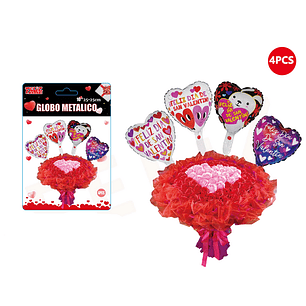Globo Metálico San Valentín 4 pcs