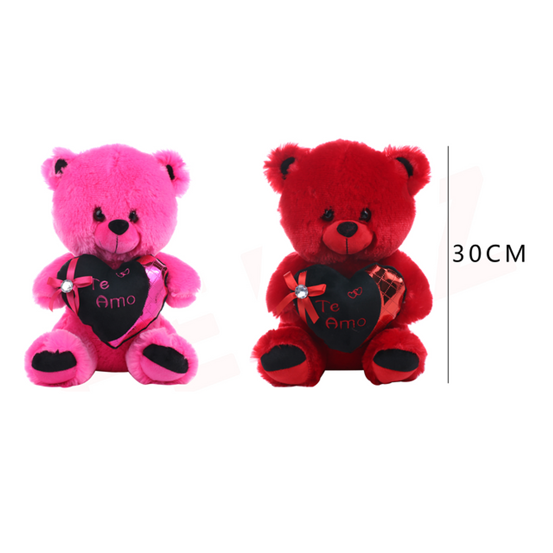 Peluche Osito corazón con rozón 30 cm 1