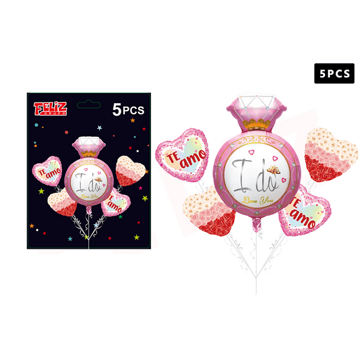 Set Globos Te Amo I do 5 pcs 1