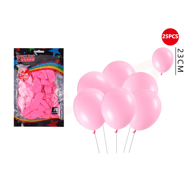 Globos Rosado 23cm 25pcs 1