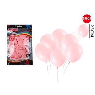 Globos Rosado Tierno 23cm 25pcs