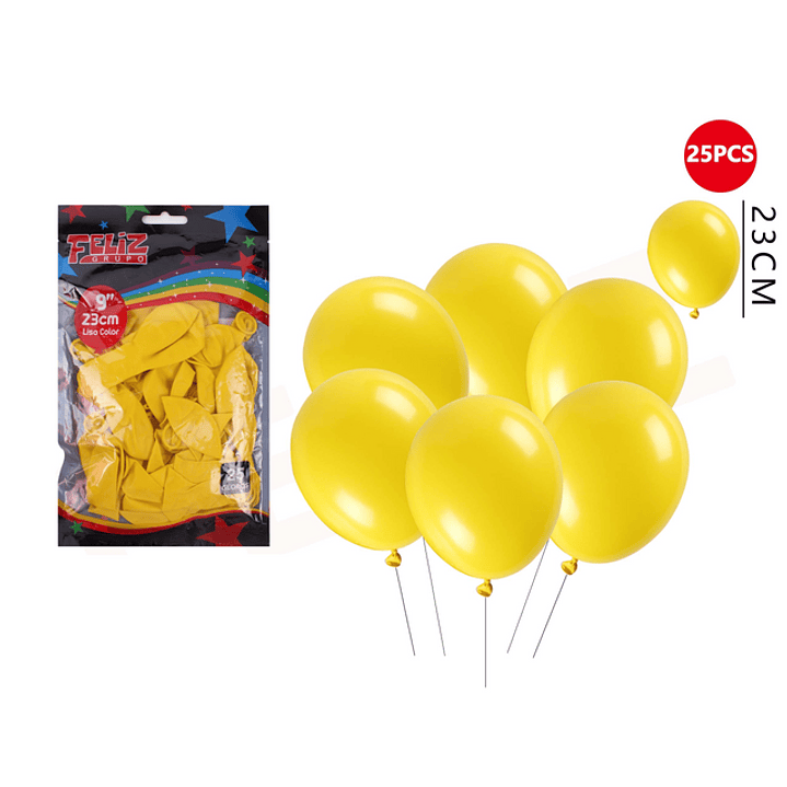 Globos Amarillo 23cm 25pcs 1