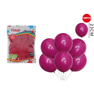 Globos Burdeo 23 Cm 100 Pcs