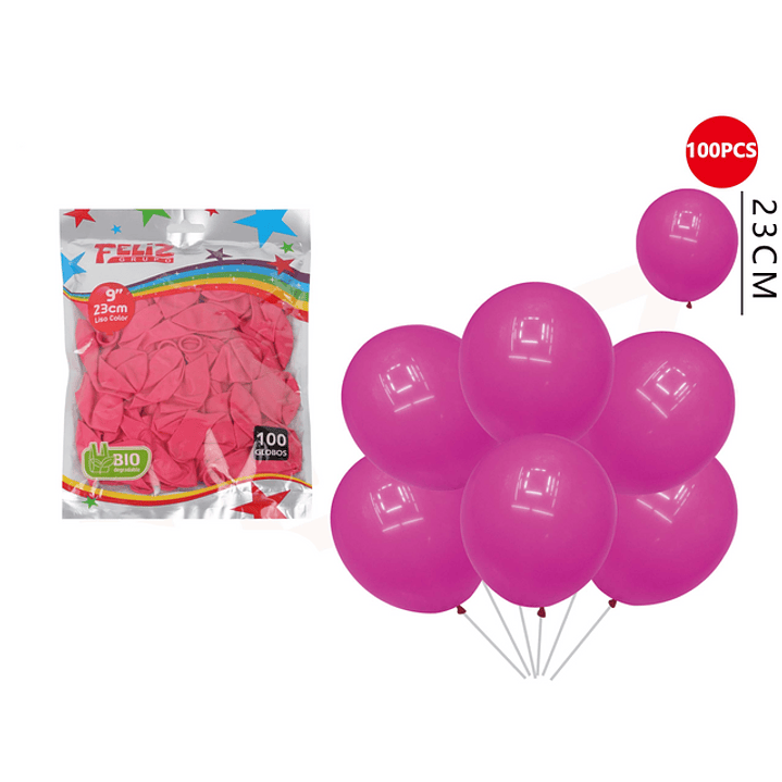 Globos Fucsia 23cm 100pcs 1