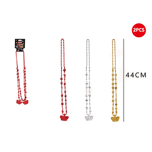 Collar Perla con detalle de corona 44 cm 2 pcs