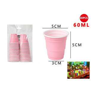 Set de Vasos Plásticos Shot Rosado 30pcs
