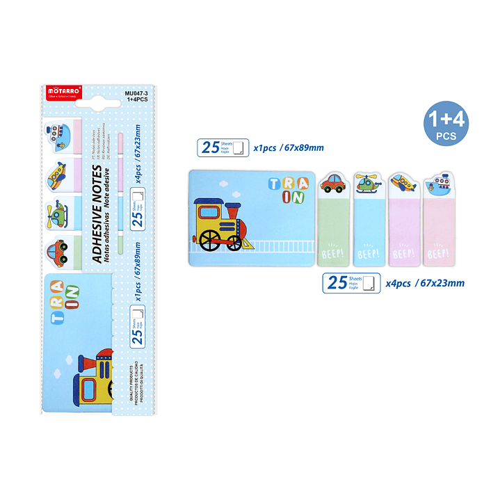 Notas adhseivas de Medios de Transporte 5 pcs 1
