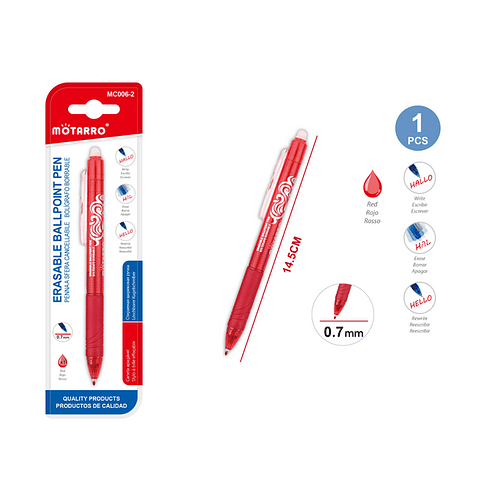 Bolígrafo Borrable Rojo 0,7mm