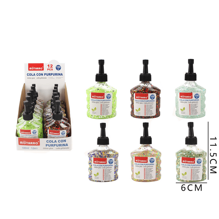 Pegamento con Escarcha colores 11.5x6 cm 100 ML 1