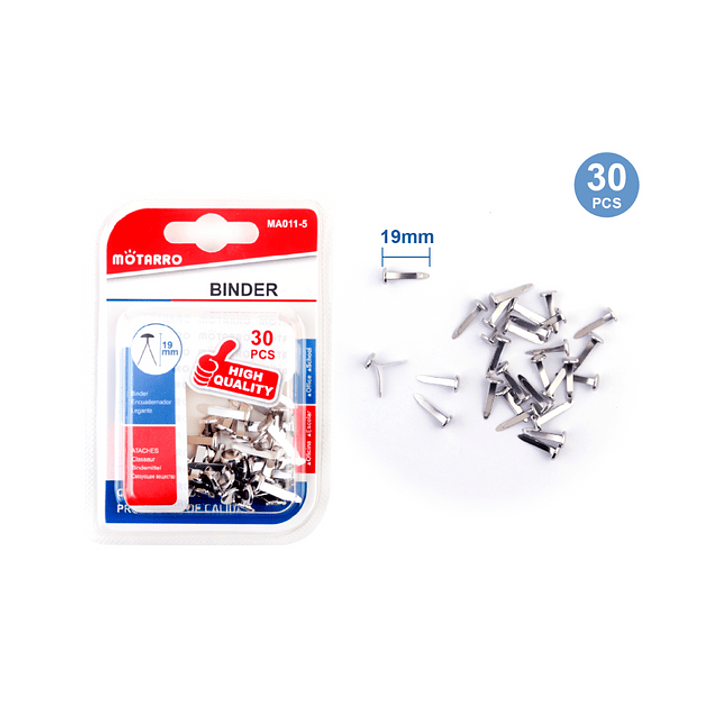 Chinche Mariposa O Encuadernador Dorado 19 Mm 30 Pcs 1