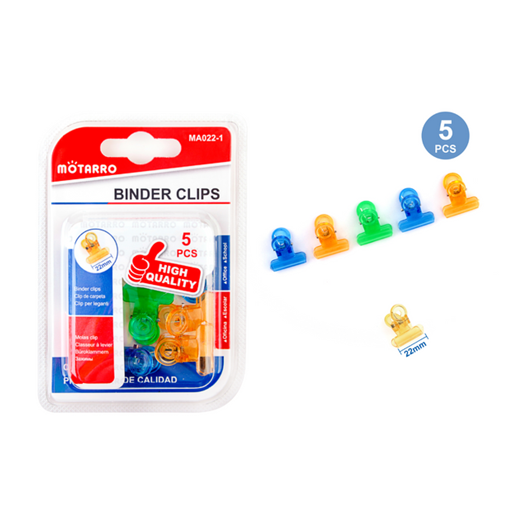 Clip de Carpeta Plástico 5 pcs 1