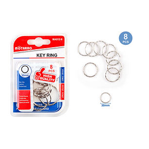 Llavero De Argolla Plateado 30 Mm 8 Pcs