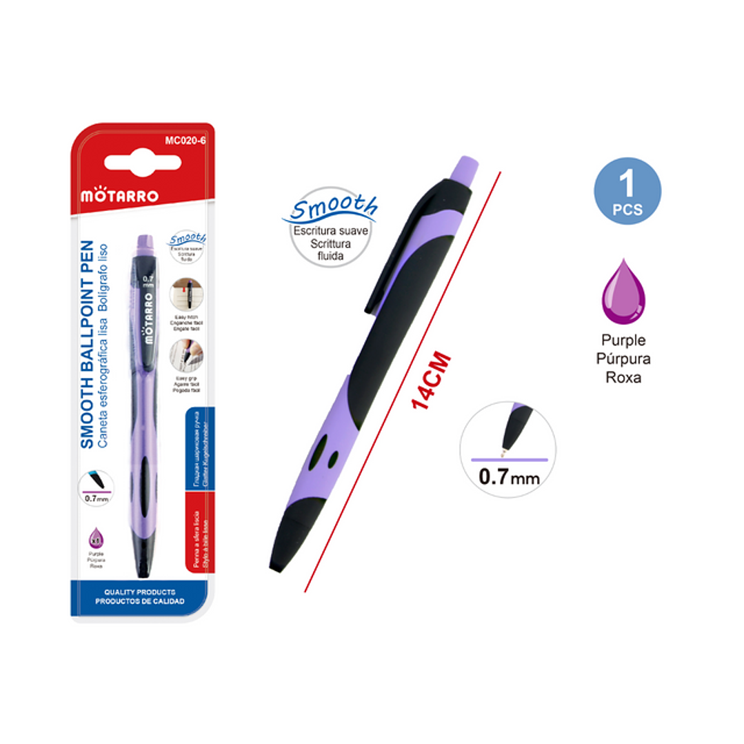Bolígrafo Morado 0,7 mm 14 cm 1 pc 1