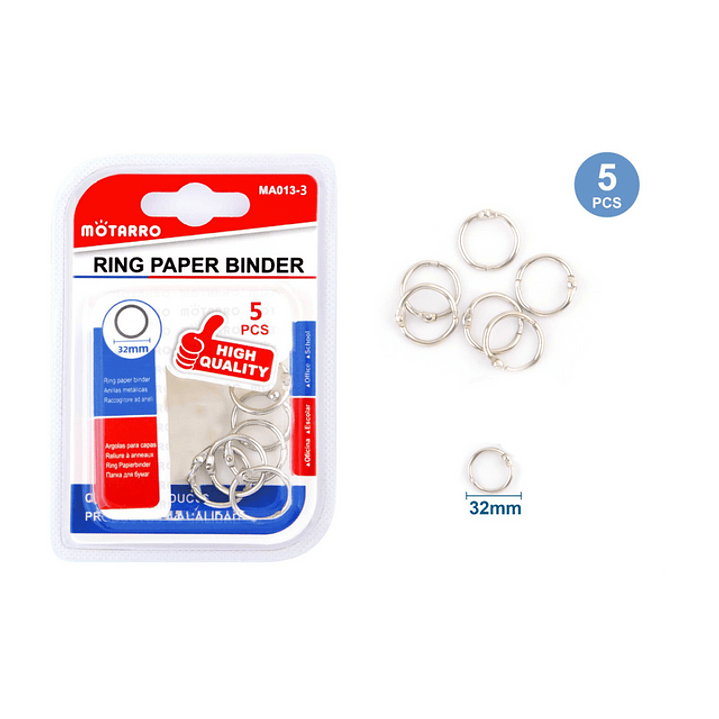 Anillas Metalicas 32 Mm 5 Pcs 1