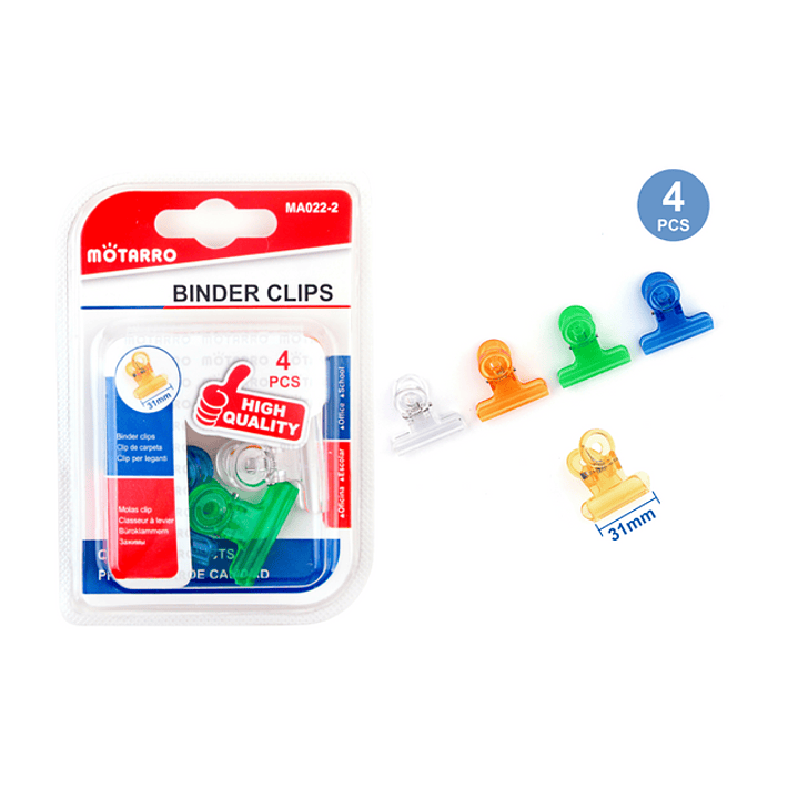 Clip de Carpeta Plástico 4 pcs 1
