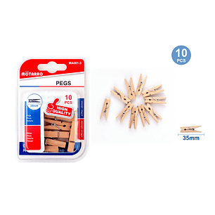 Pinzas De Madera 35Mm 10Pcs