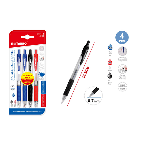 Bolígrafo 3 colores 0,7 mm 4pcs