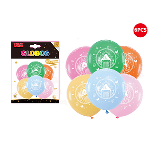 Set Globos Castillo Colores 30cm 6pcs