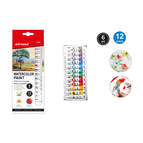 Pinturas de Acuarela 6ML 12pcs