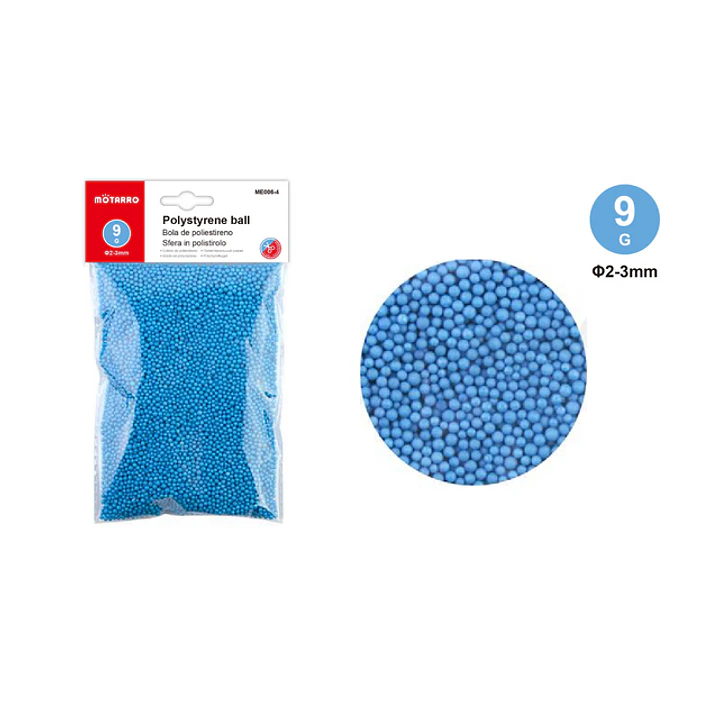 Pelotas de Plumavit Azul 2mm 9g 1