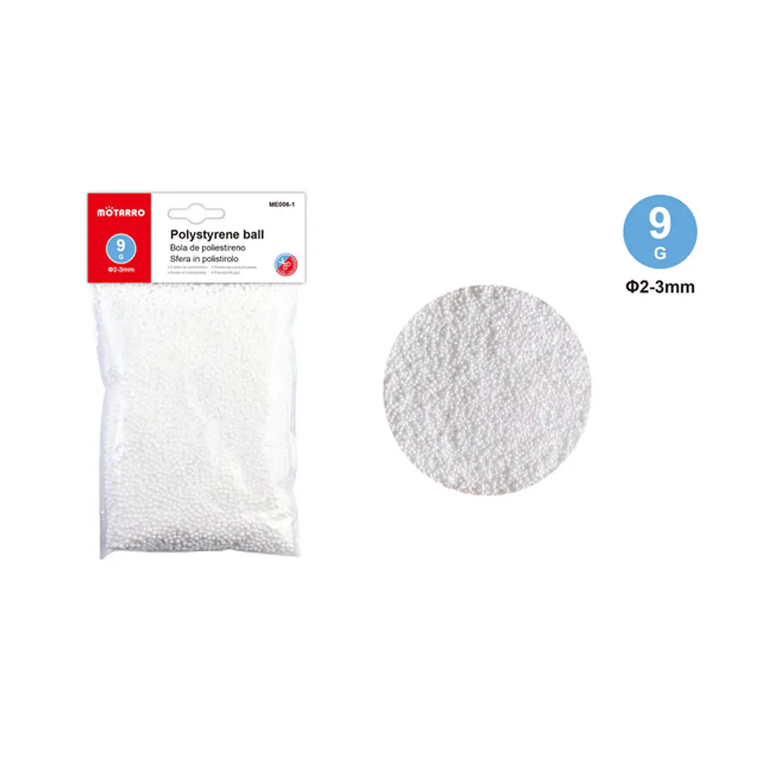 Pelotas de Plumavit Blanco 2mm 9g 1